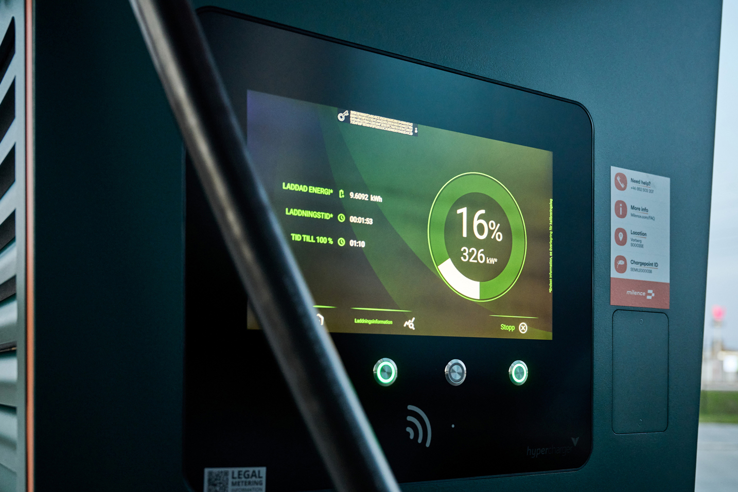 Laddningssession för elektrisk lastbil