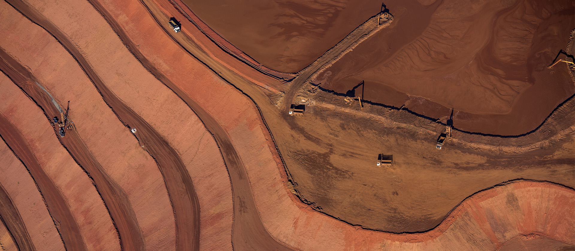 Aerial view, open cast mine