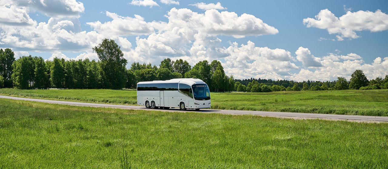 Scania bus on the road