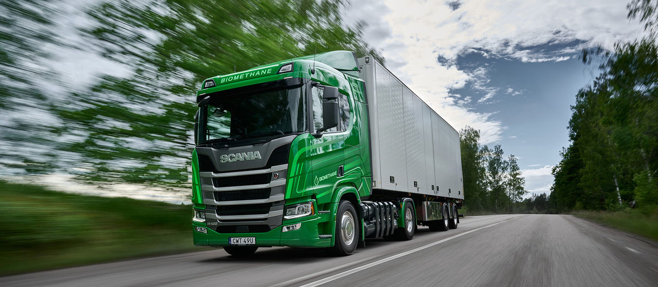 Camión a gas de biometano