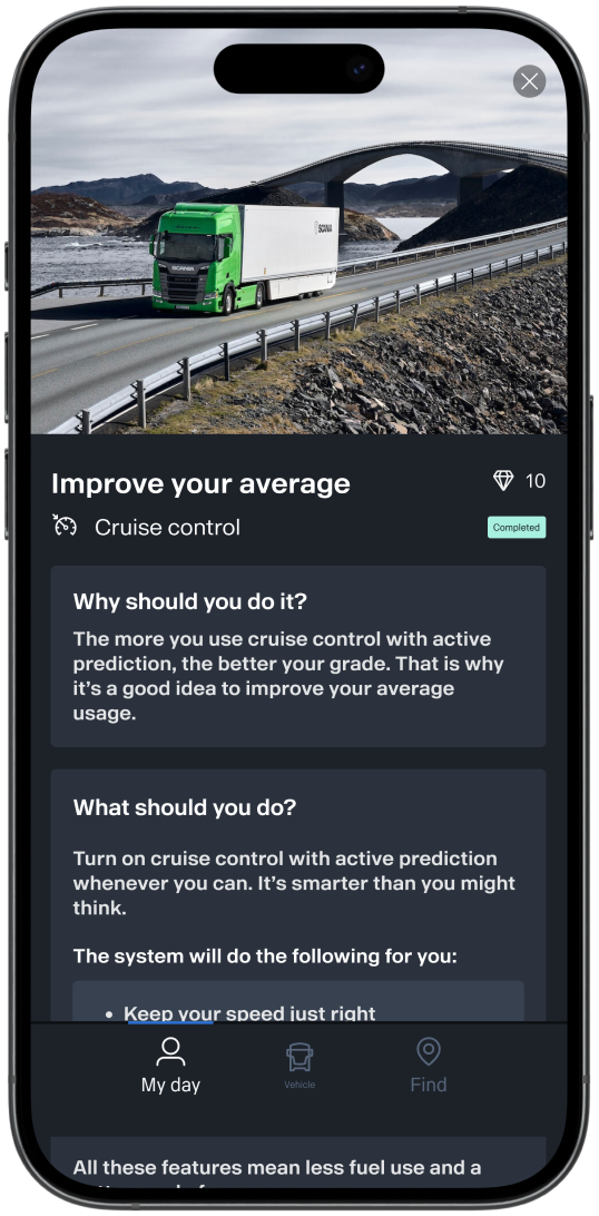 Digitální koučovací služba pro zlepšení spotřeby paliva – ProDriver Lessons