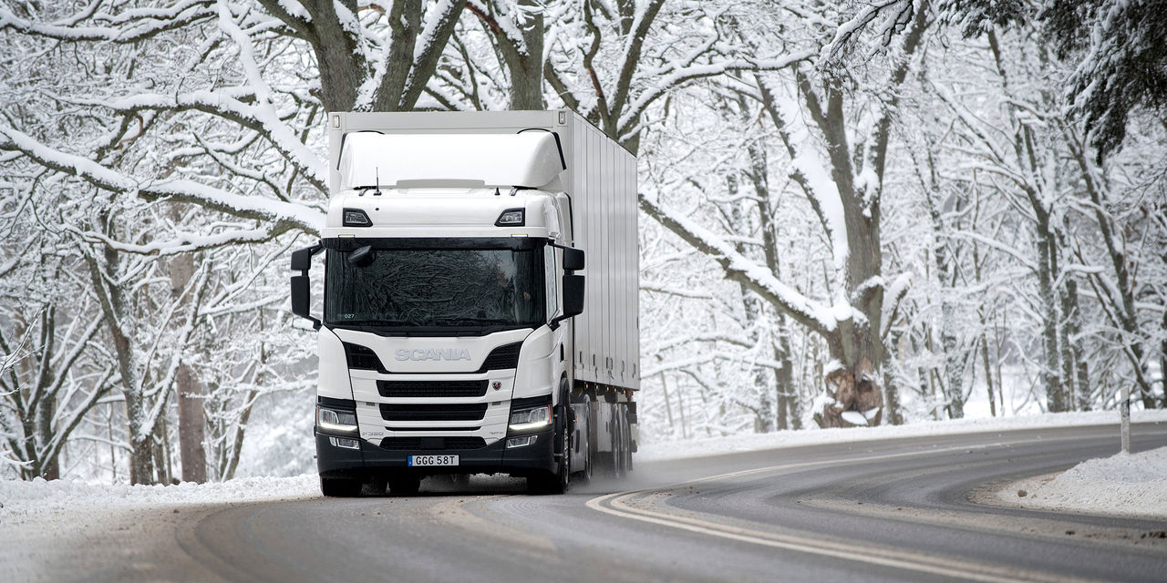 Scania truck on the road