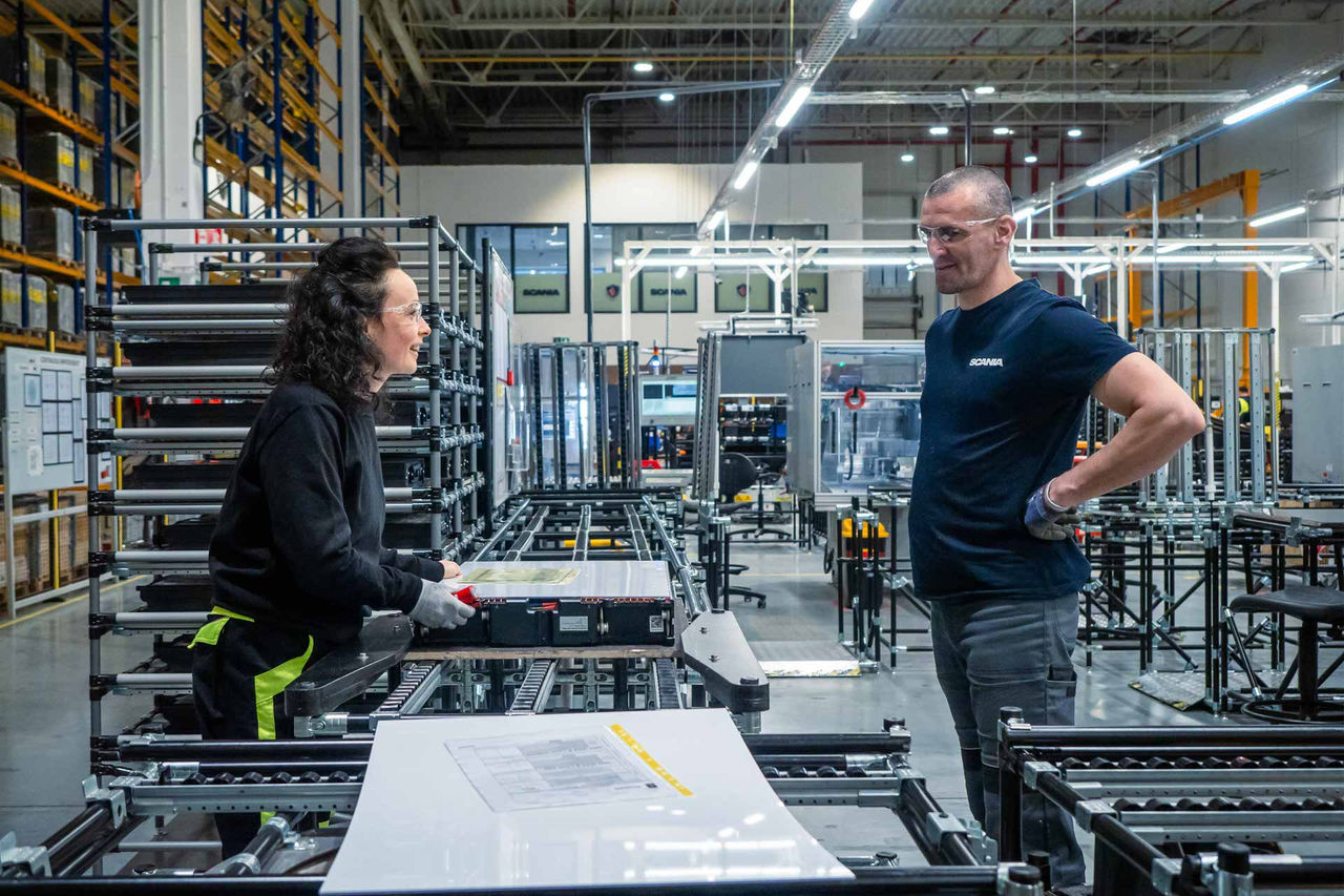 Inside the factory of Scania industrial batteries
