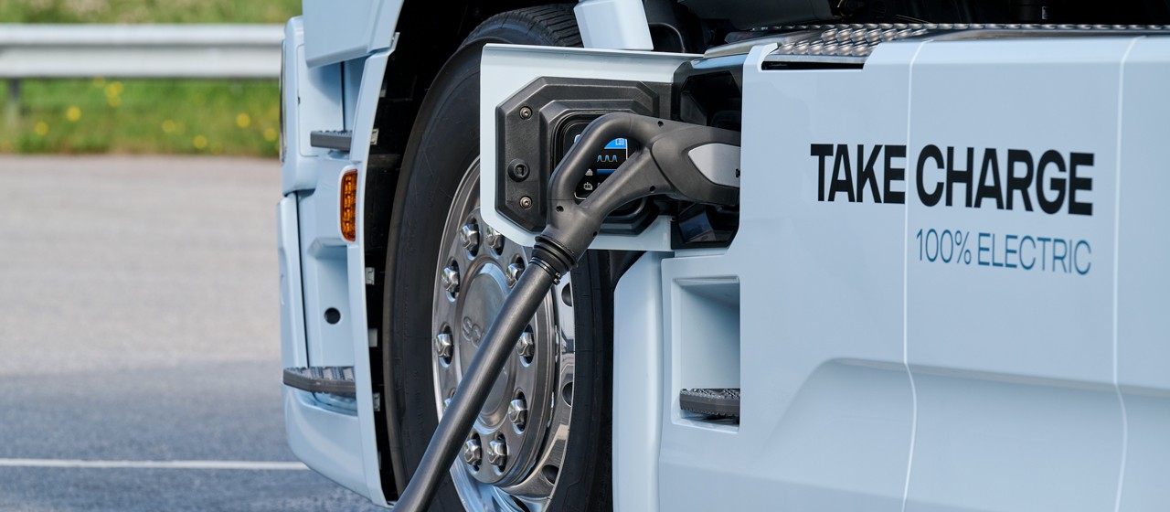 Charging cable battery electric truck